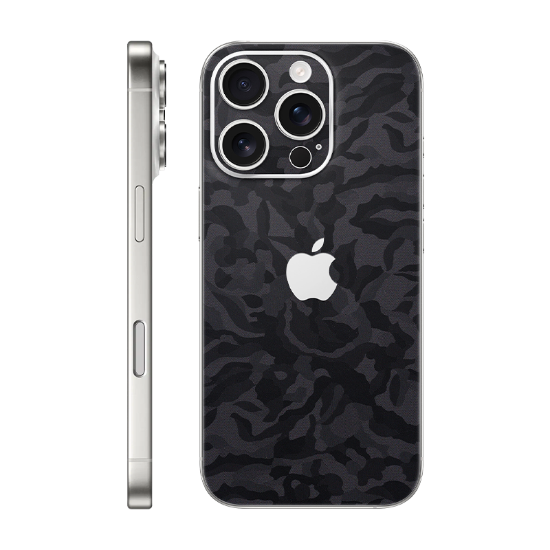 iPhone 16 pro back only With Logo black camo