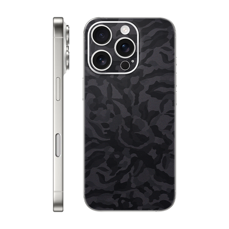 iPhone 16 pro back only Without Logo black camo