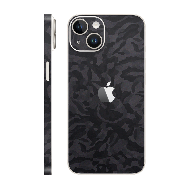 iPhone 14 back + frame With Logo black camo