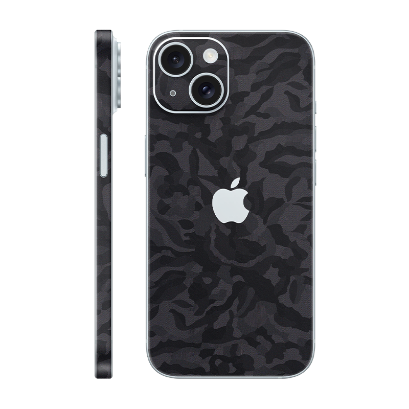 iPhone 15 back + frame With Logo black camo