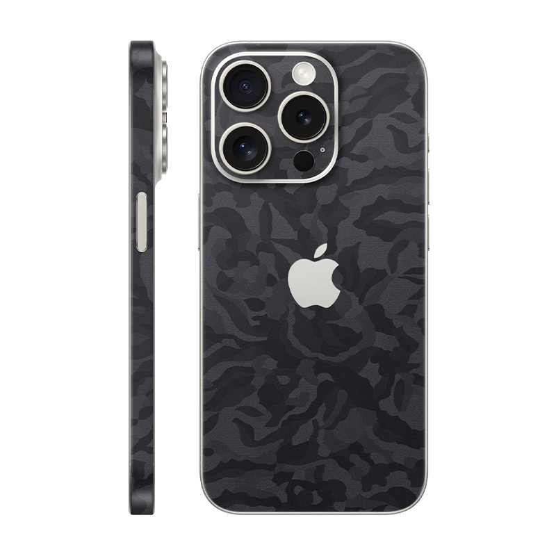 iPhone 15 Pro back + frame With Logo Black Camo
