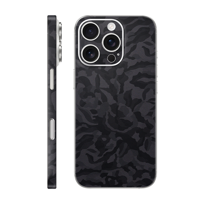 iPhone 16 pro back + frame Without Logo black camo