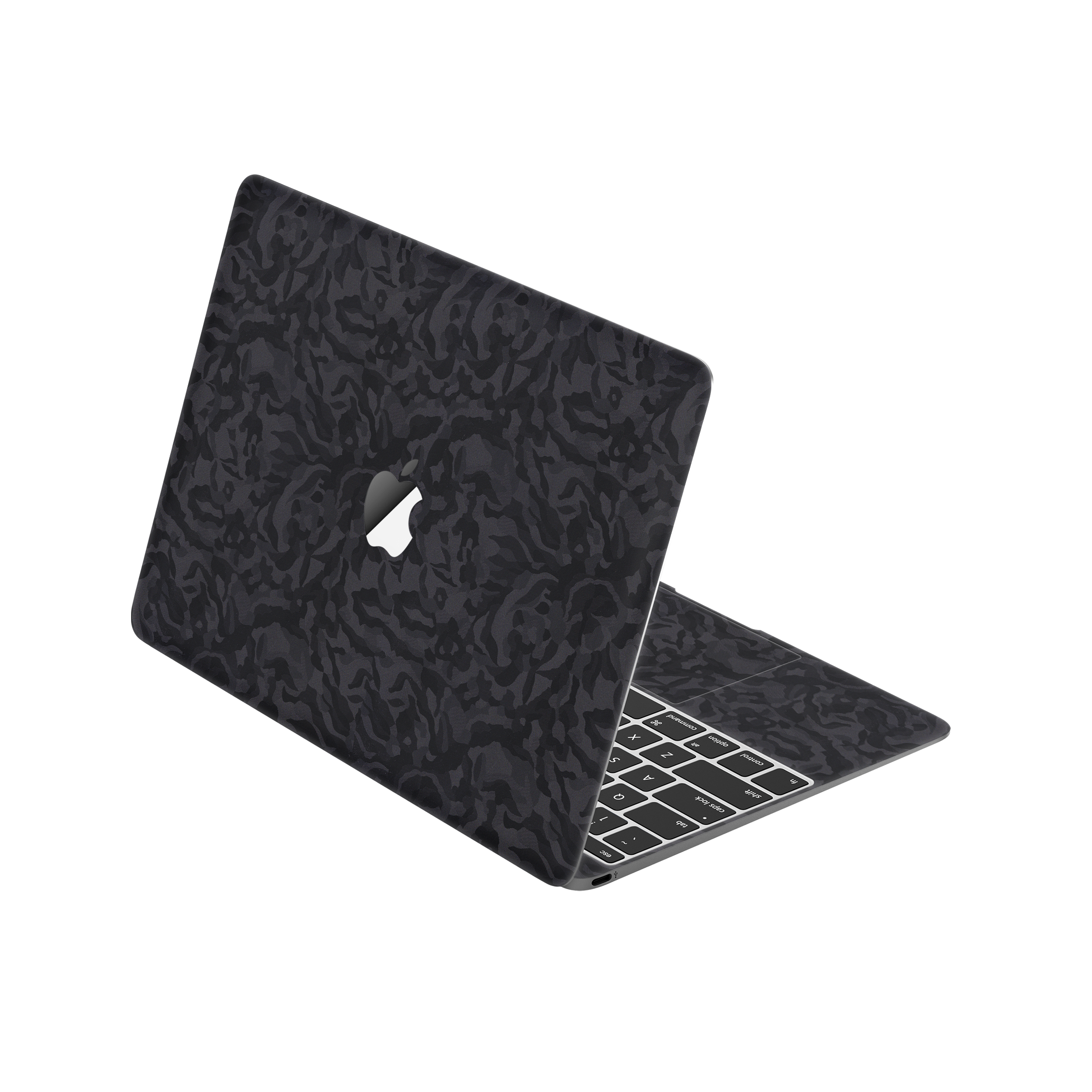 MacBook 12" (Early 2015) Angled top and inside Black Camo