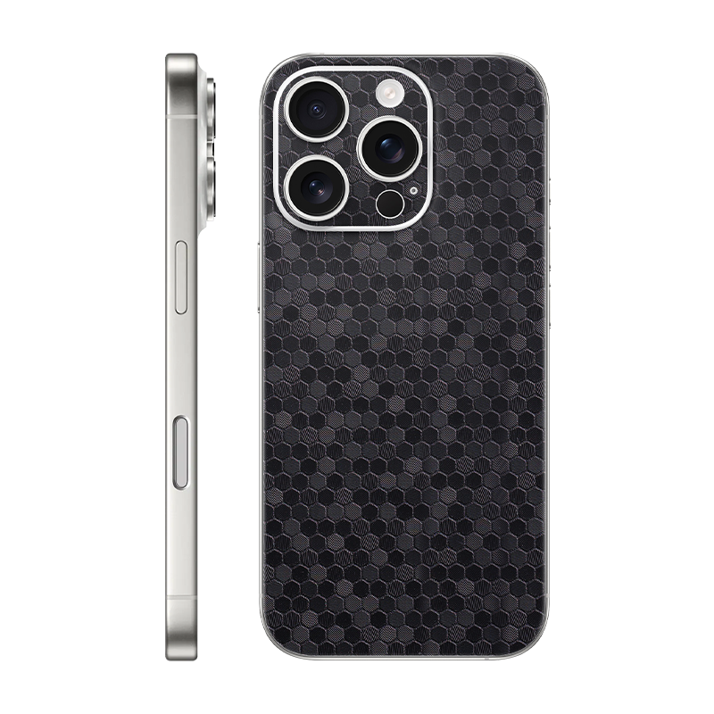 iPhone 16 pro back only Without Logo black honeycomb