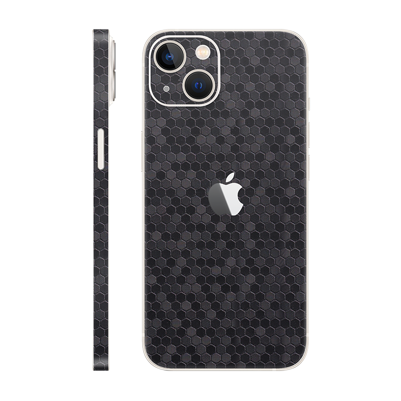 iPhone 13 back + frame With Logo black honeycomb