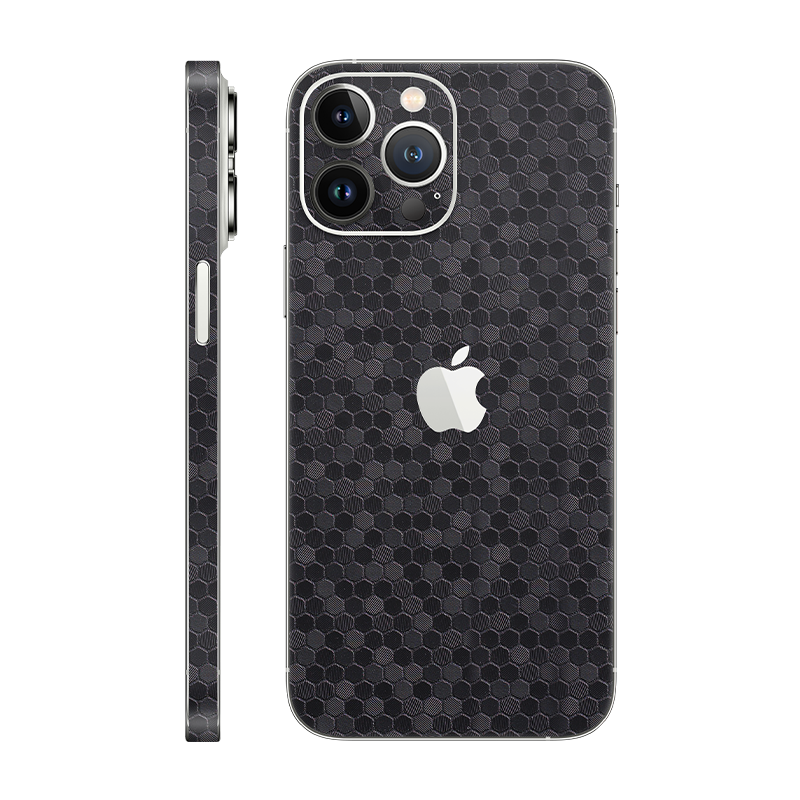 iPhone 13 Pro Max back + frame With Logo black honeycomb