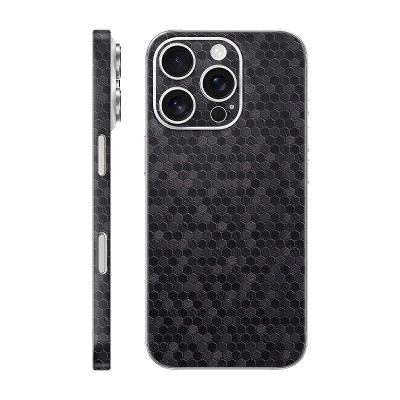 iPhone 16 pro back + frame Without Logo black honeycomb