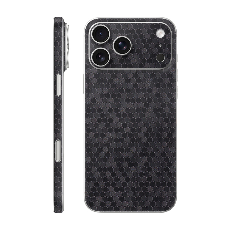 iPhone 17 Pro Max back + frame Without Logo black honeycomb