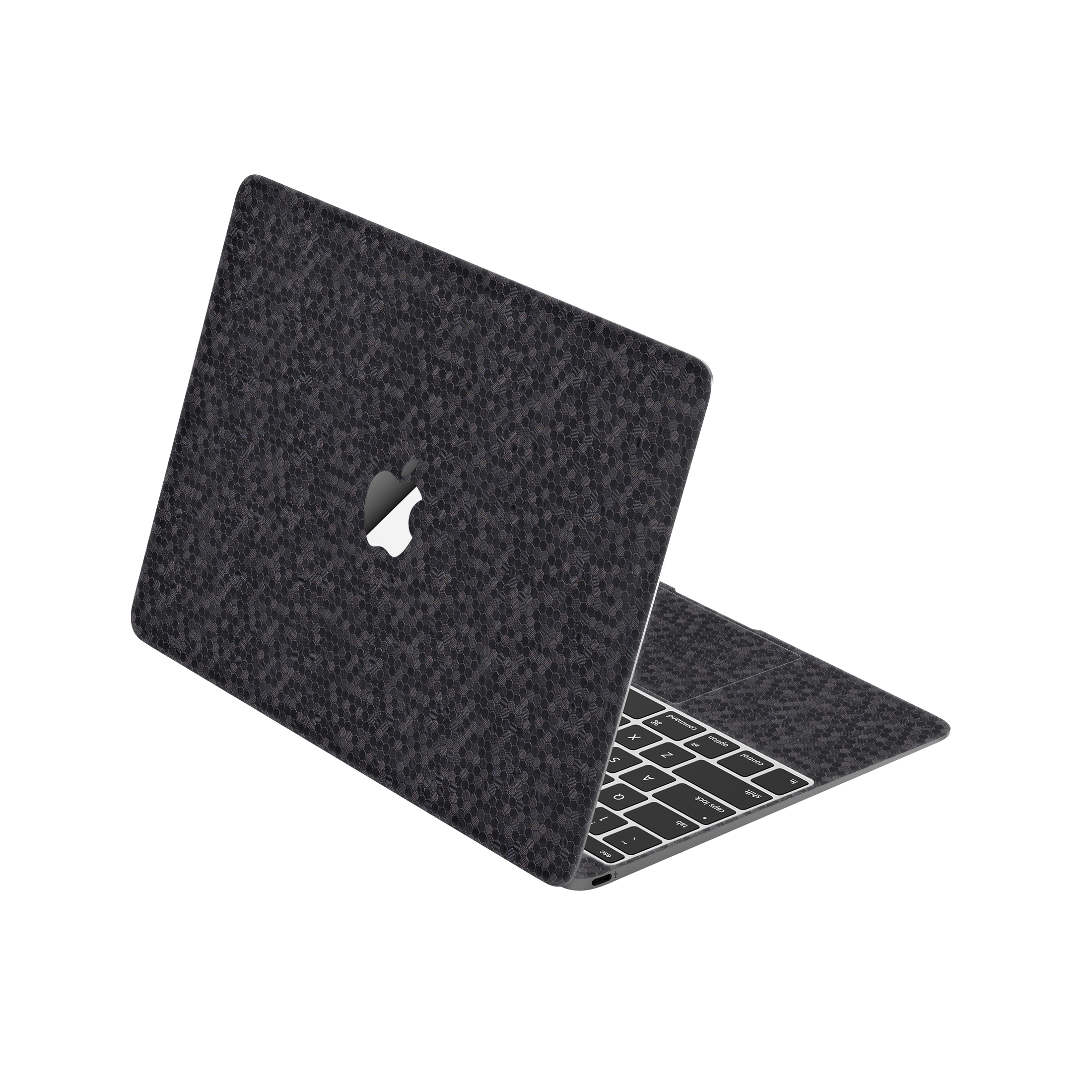 MacBook 12" (Early 2015) Angled top and inside Black Honeycomb