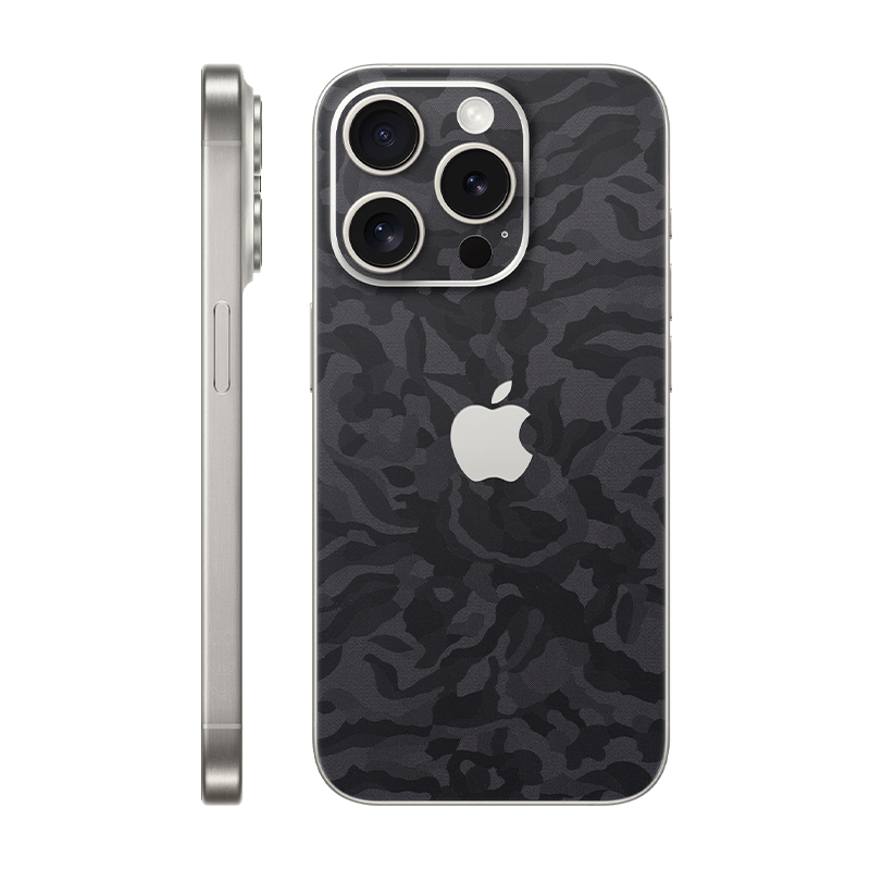 iPhone 15 Pro back Only With Logo Black Camo