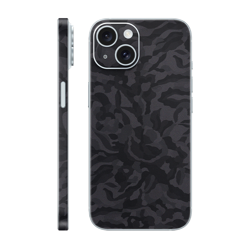iPhone 15 back + frame Without Logo black camo