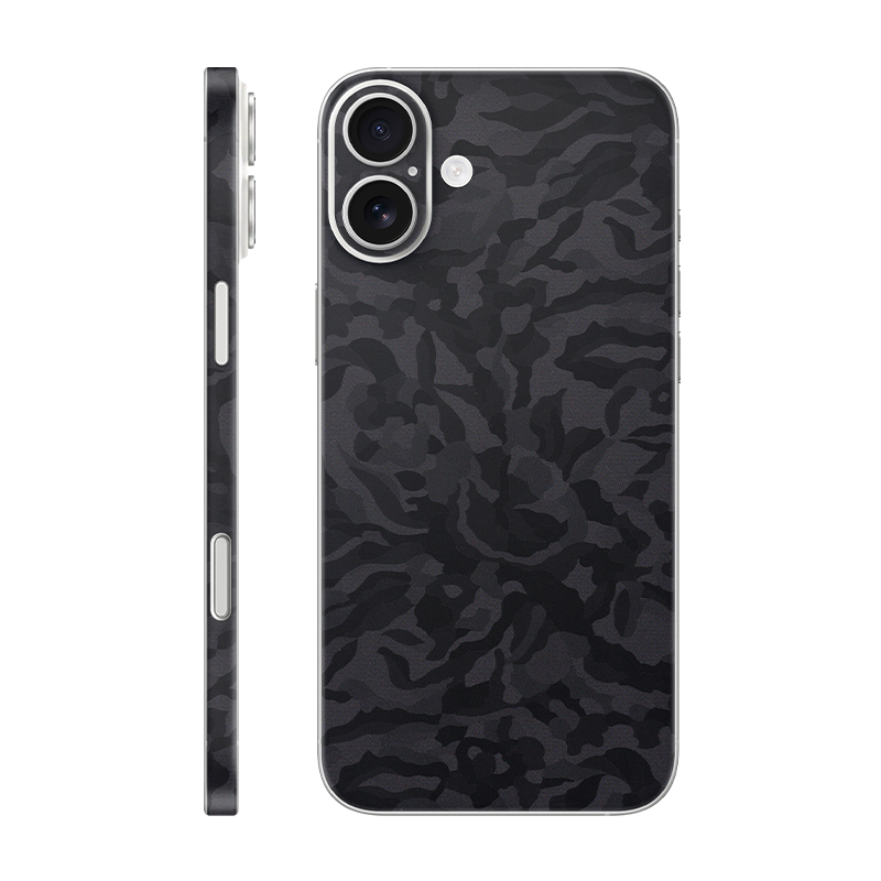 iPhone 16e back + frame Without Logo black camo