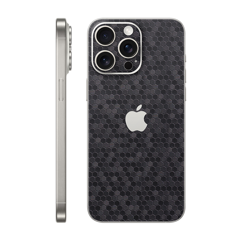 iPhone 15 Pro max back only With Logo black honeycomb