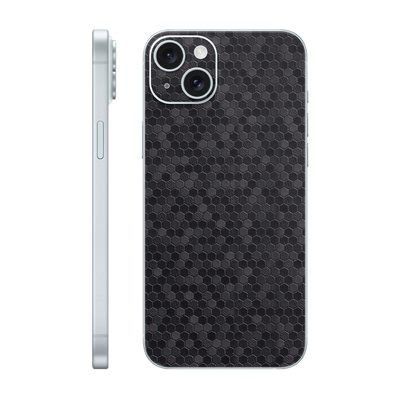 iPhone 15 plus back only Without Logo black honeycomb