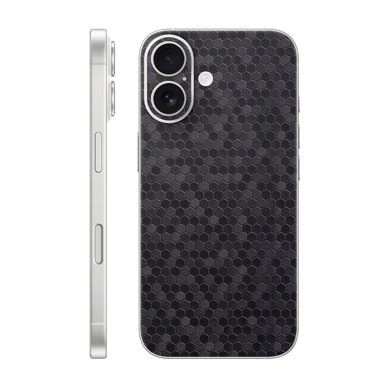 iPhone 16 back only Without Logo black honeycomb