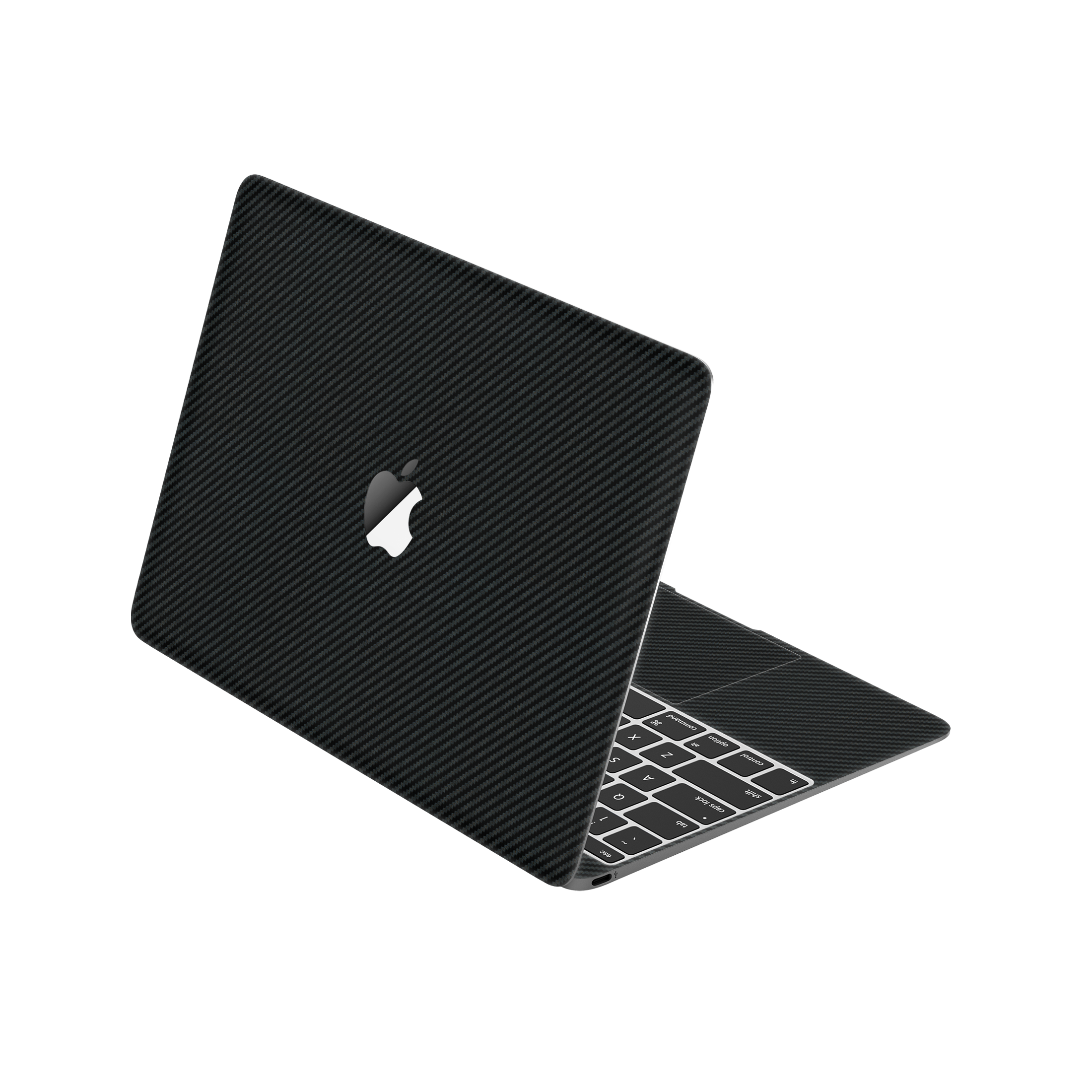 MacBook 12" (Early 2015) Angled top and inside Carbon