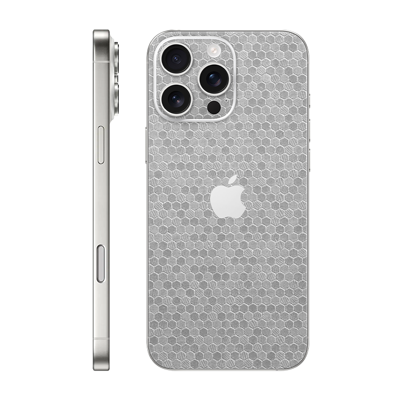 iPhone 16 pro max back only With Logo metalllic honeycomb