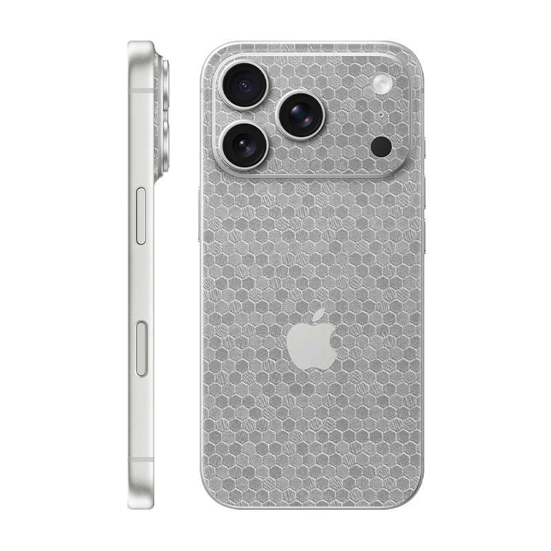 iPhone 17 Pro back only With Logo Metalic honeycomb