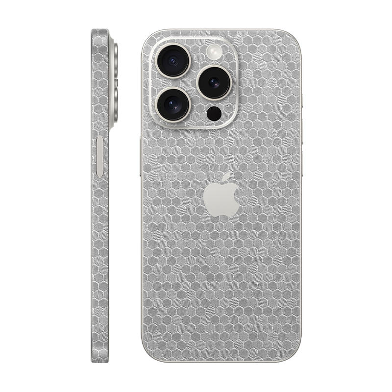 iPhone 15 Pro back + frame With Logo Metallic Honeycomb