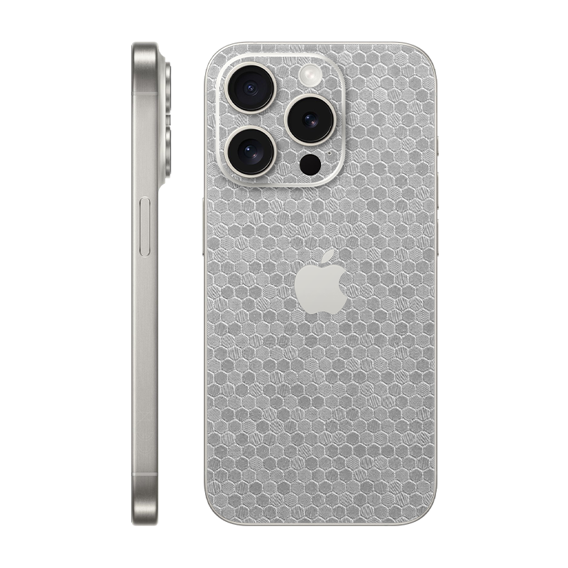 iPhone 15 Pro back Only With Logo Metallic Honeycomb