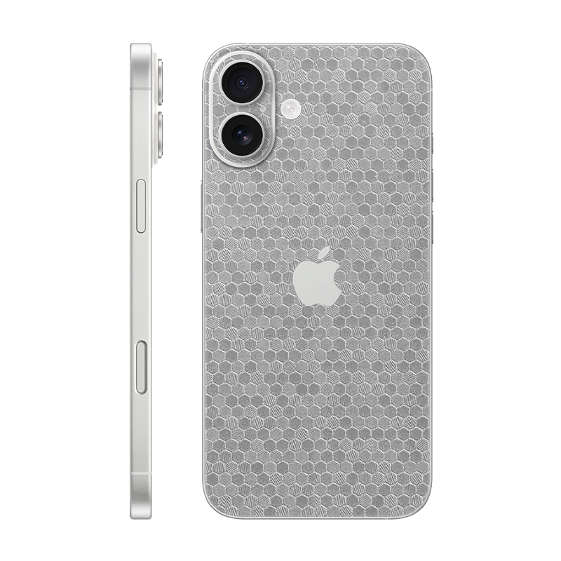 iPhone 16e back only With Logo metallic honeycomb