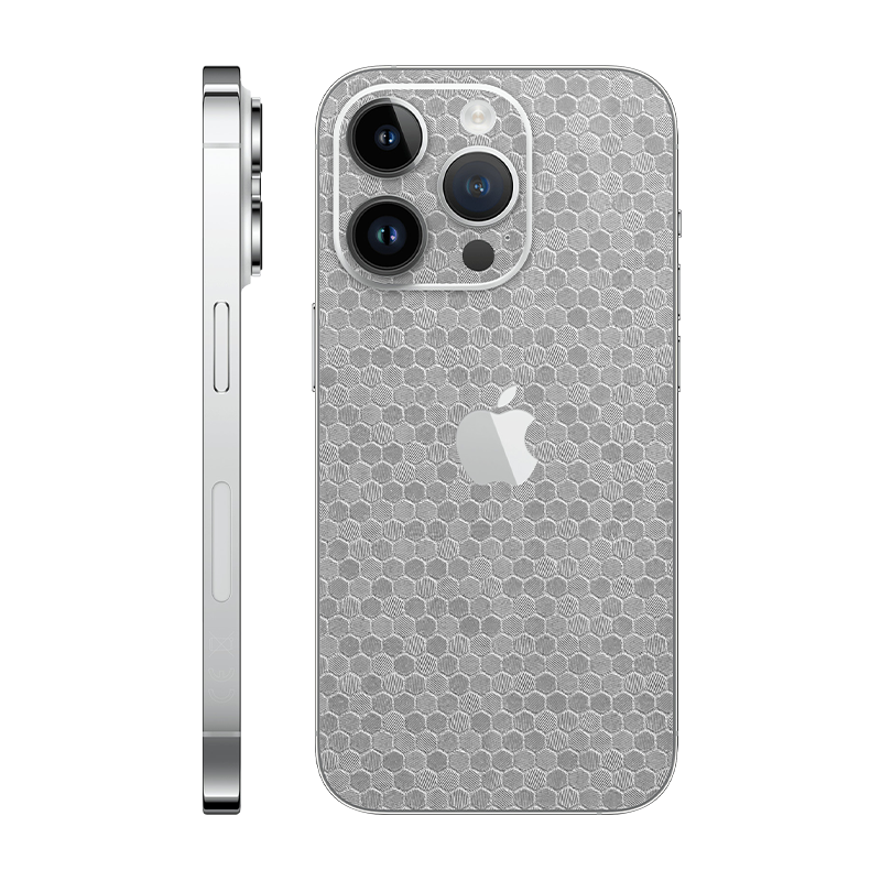 iPhone 14 pro back only with Logo metallic honeycomb