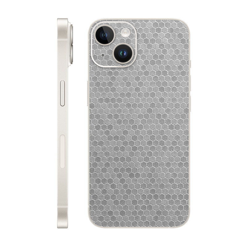 iPhone 14 back only Without Logo metallic honeycomb