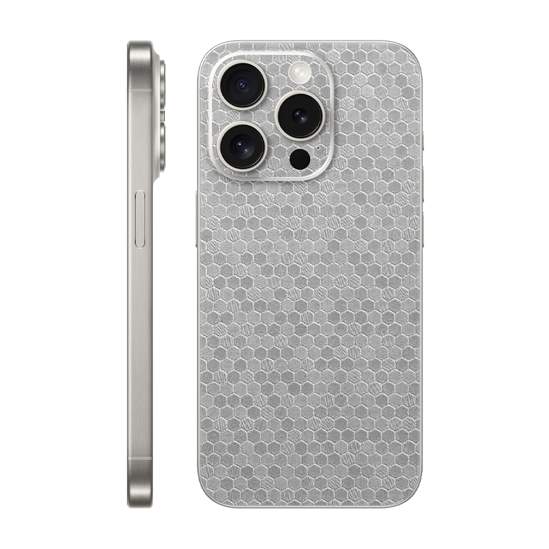 iPhone 15 Pro back Only Without Logo Metallic Honeycomb