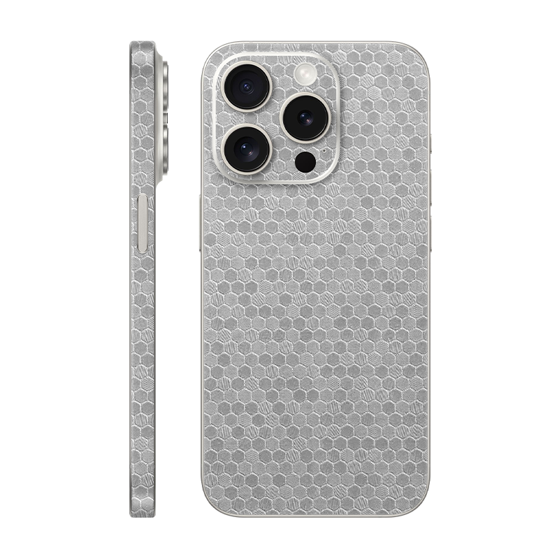 iPhone 15 Pro back + frame Without Logo Metallic Honeycomb