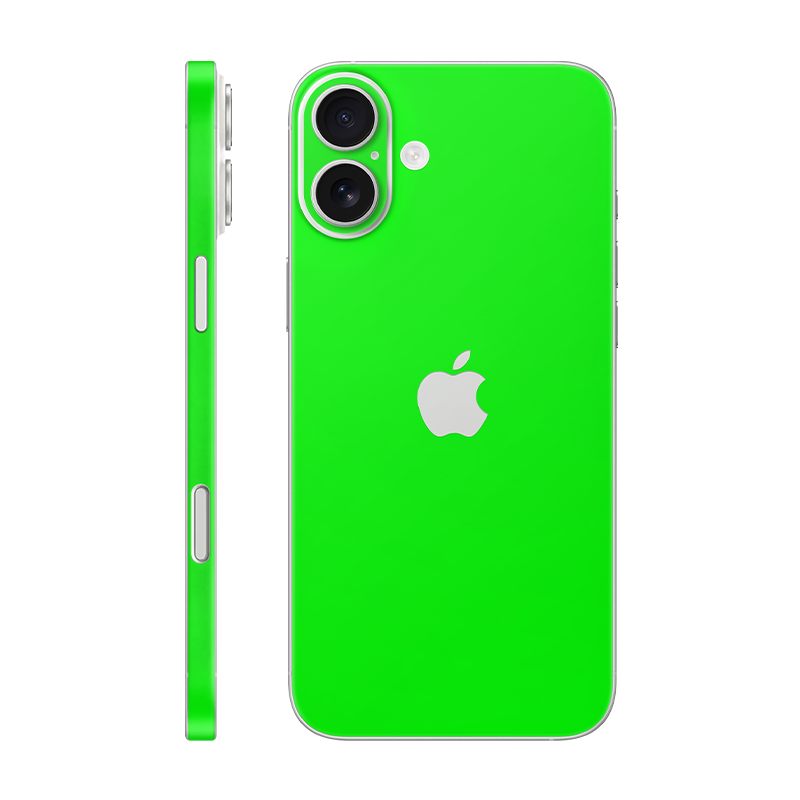 iPhone 16e back + frame With Logo neon green