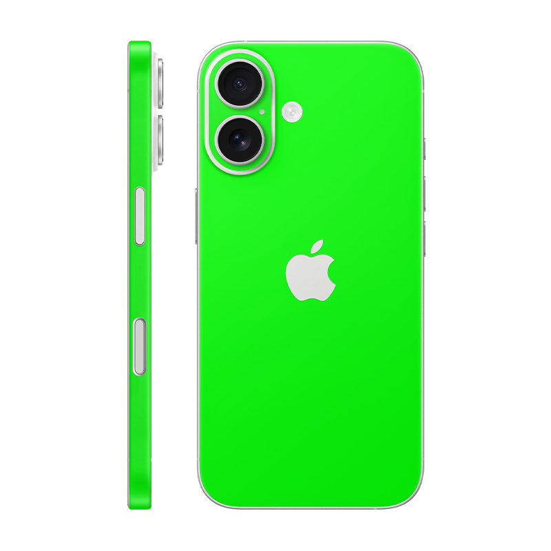iPhone 16 back + frame With Logo neon green