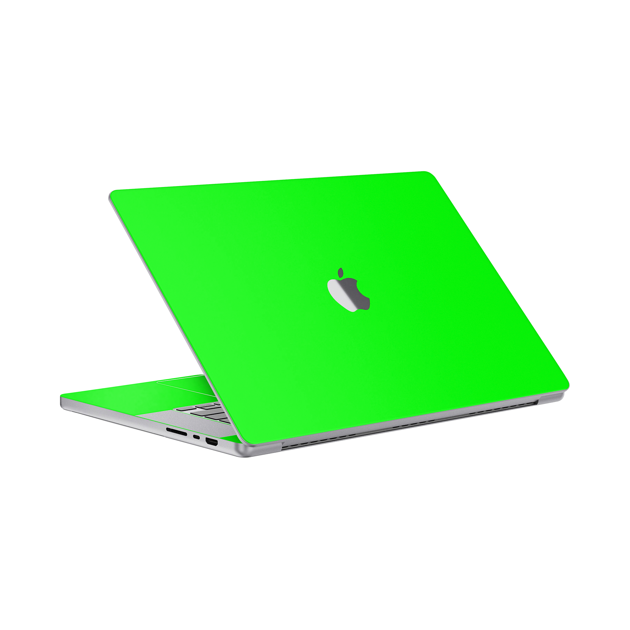 Macbook Pro 16 Angled top and inside Neon Green