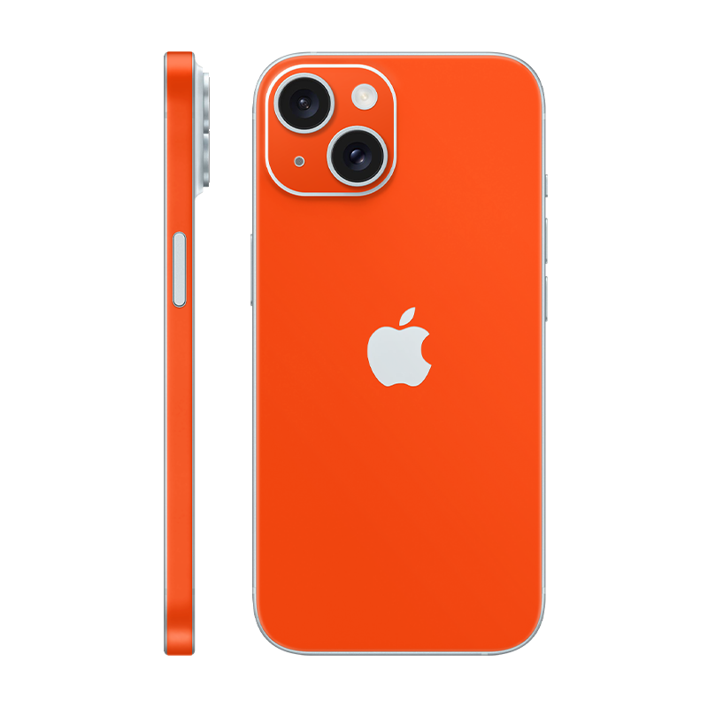 iPhone 15 back + frame With Logo neon orange