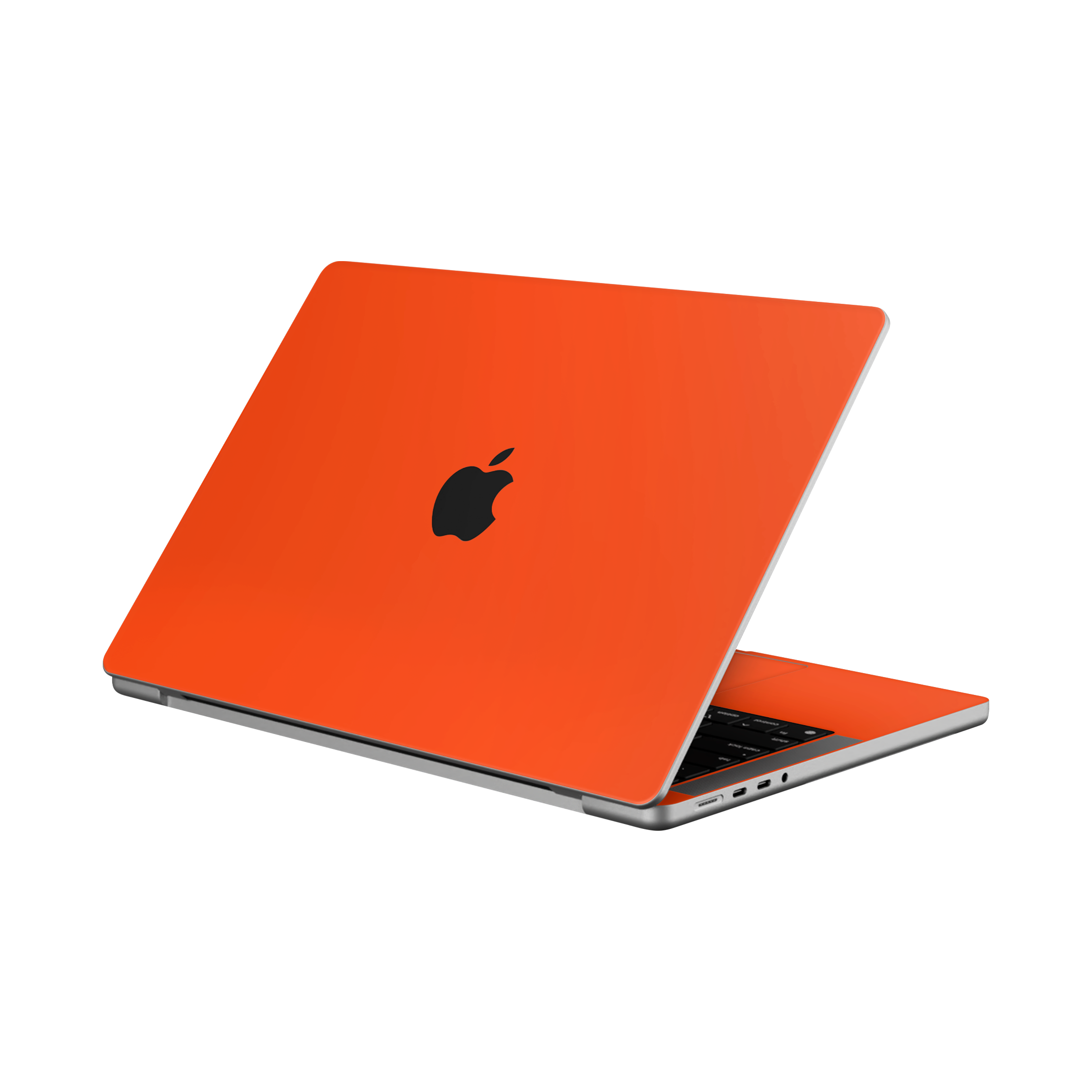 Macbook Pro 14 M5 2025 Angled top and inside Neon Orange