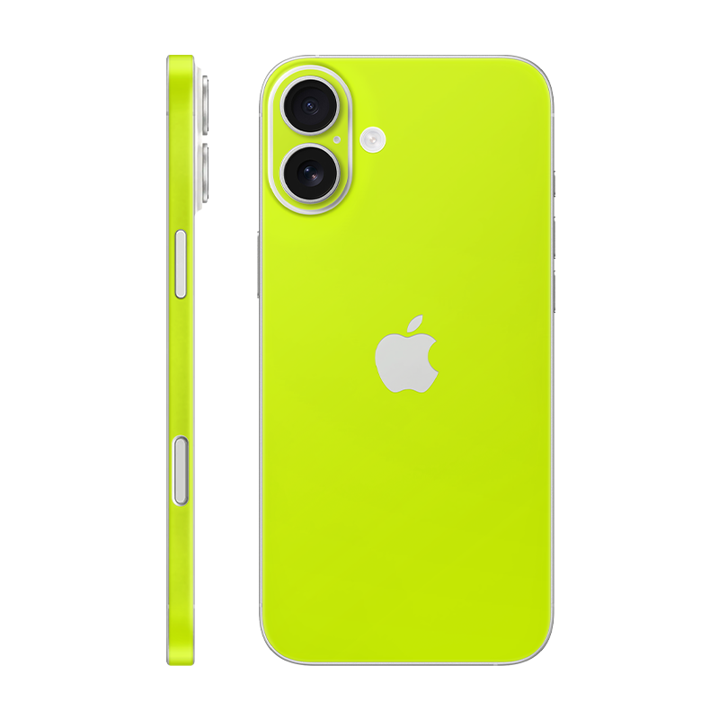 iPhone 16e back + frame With Logo neon yellow