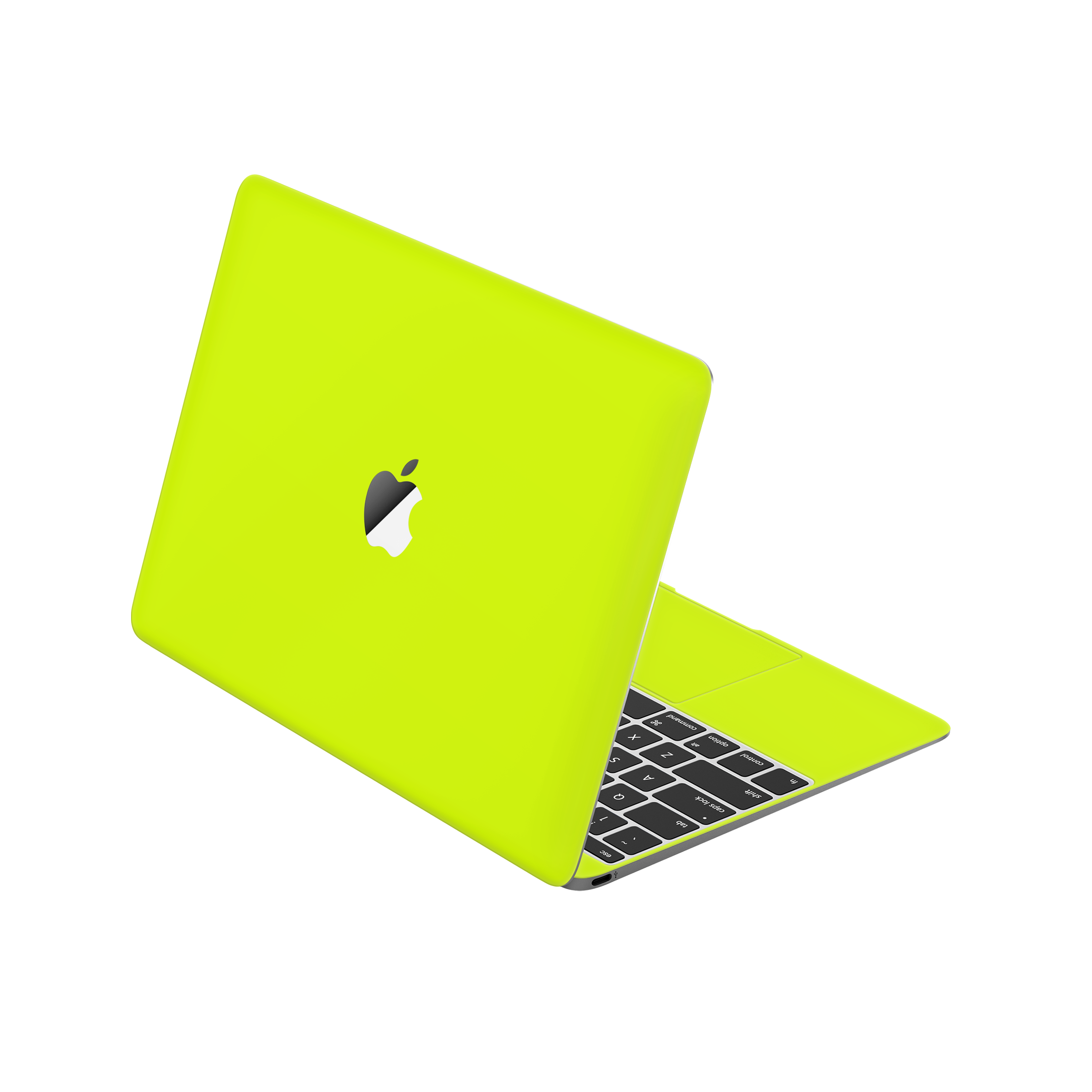 MacBook 12" (Early 2015) Angled top and inside Neon Yellow