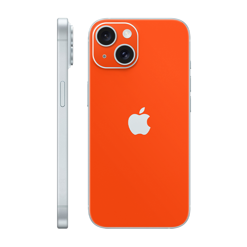 iPhone 15 back only With Logo neon orange