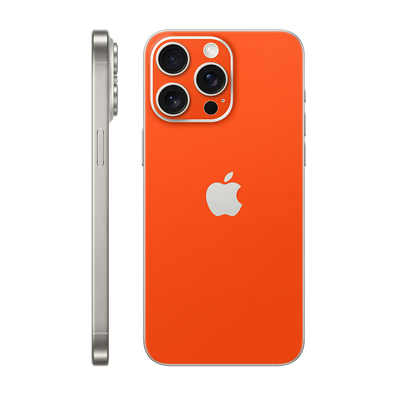 iPhone 15 Pro max back only With Logo neon orange