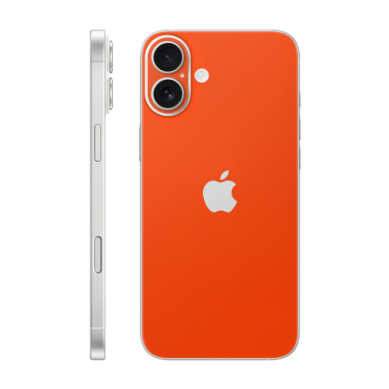 iPhone 16e back only With Logo neon orange