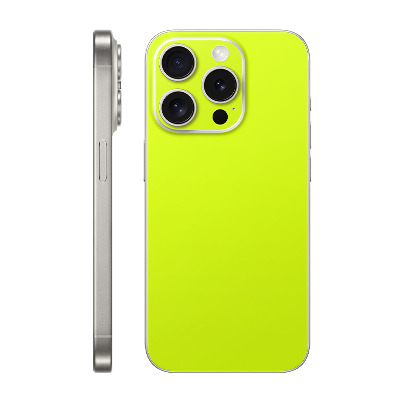 iPhone 15 Pro back Only Without Logo neon yellow