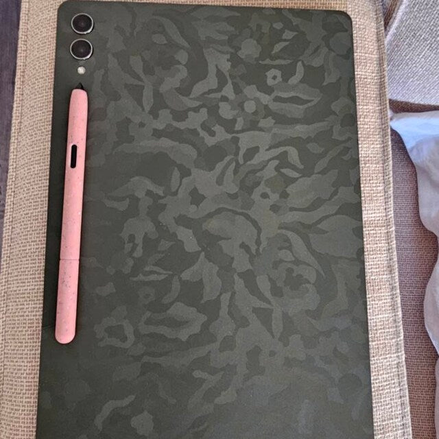 Real Customer Using Green Camio Vinyl Skin on Apple iPad