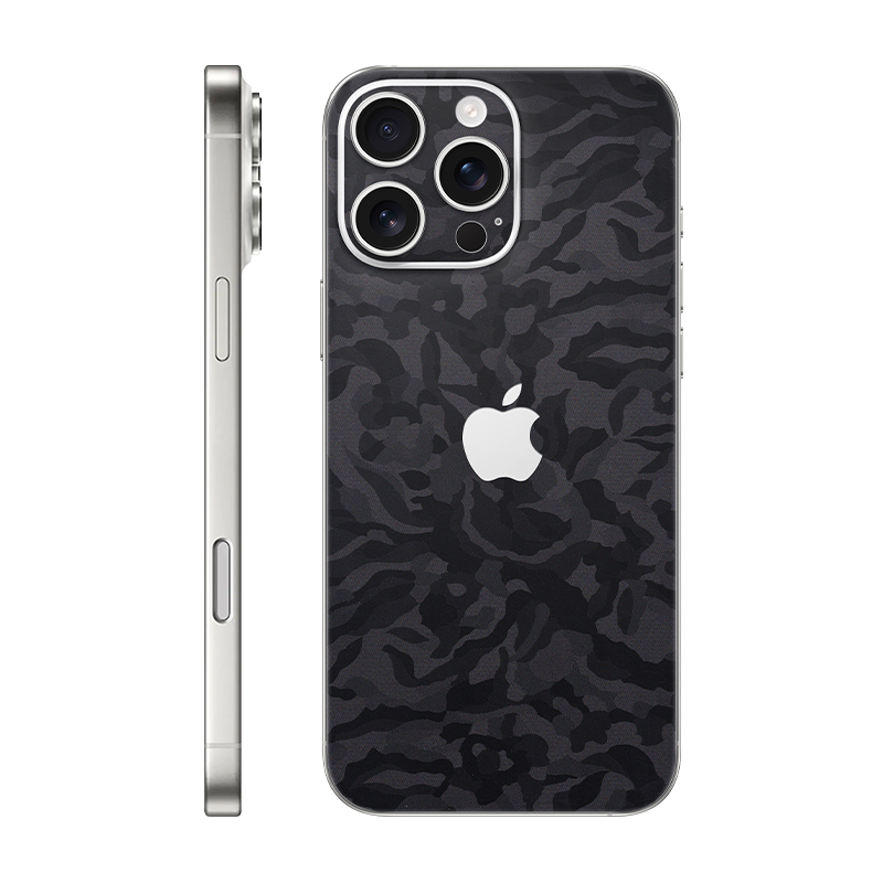 iPhone 16 pro max back only With Logo black camo