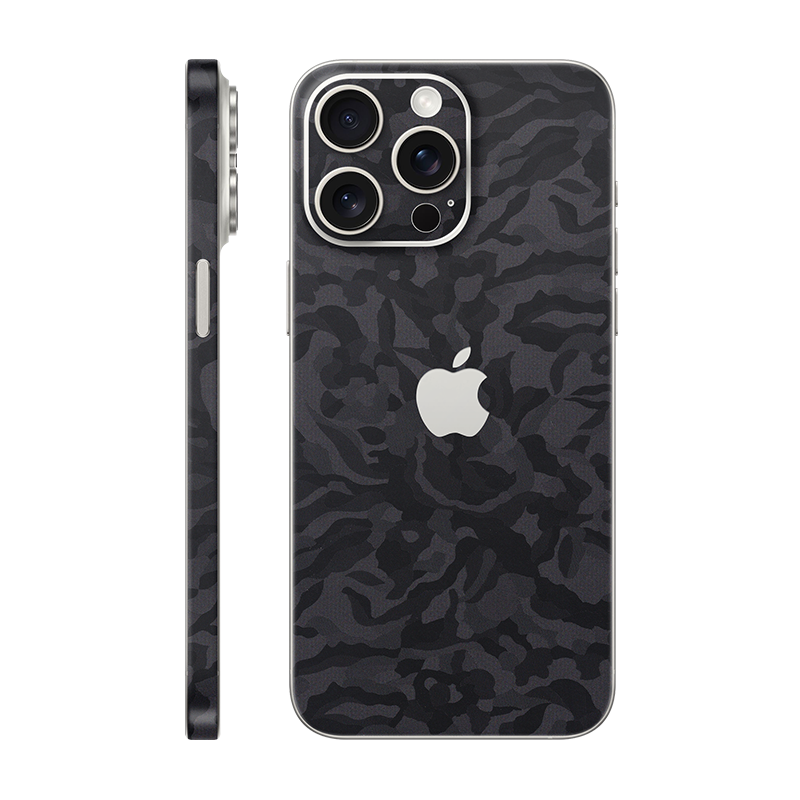 iPhone 15 Pro max back + frame With Logo Black Camo