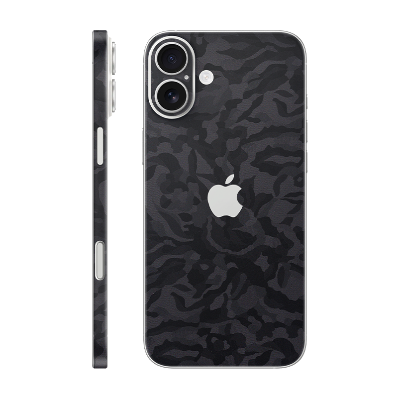 iPhone 16e back + frame With Logo black camo