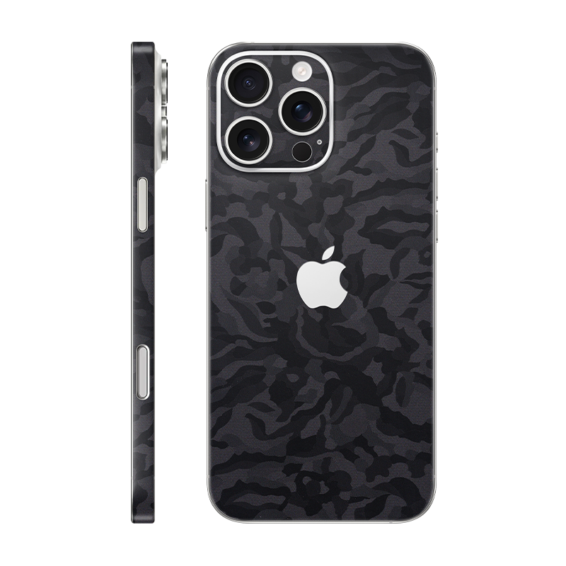 iPhone 16 pro max back + frame With Logo black camo