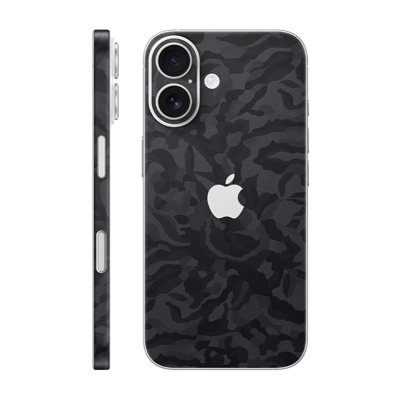 iPhone 16 back + frame With Logo black camo