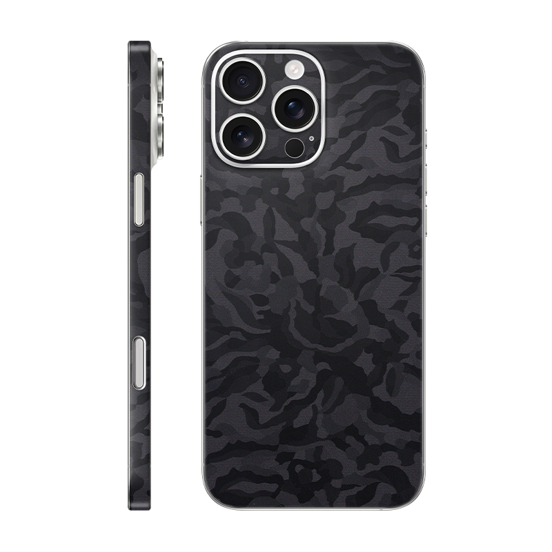 iPhone 16 pro max back + frame Without Logo black camo