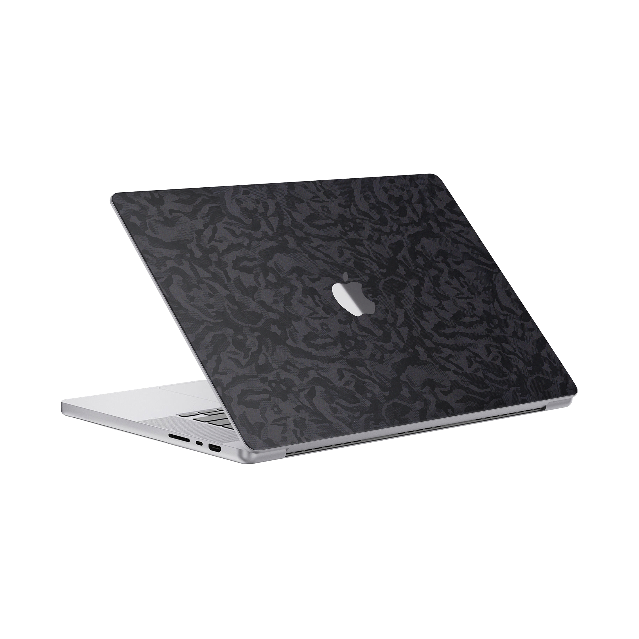 Macbook Pro 16 Angled Top Black Camo