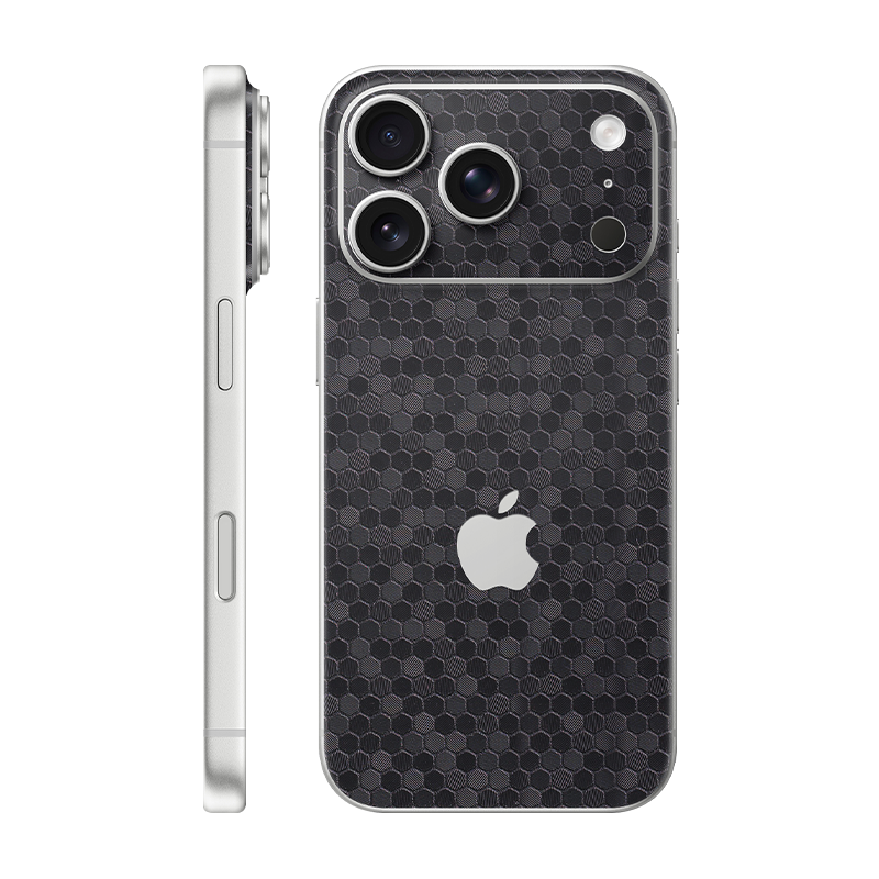 iPhone 17 Pro back only With Logo Black  honeycomb