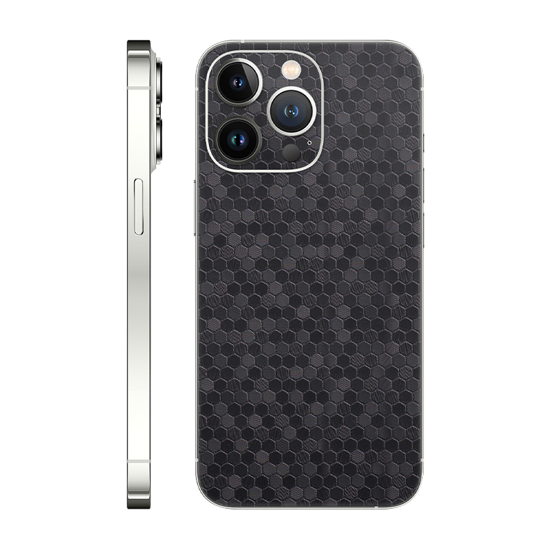 iPhone 13 Pro back only Without Logo black honeycomb